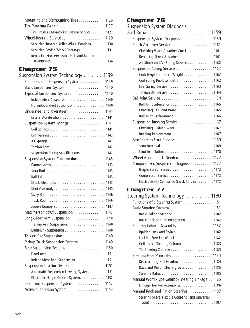 Modern Automotive Technology 10e, Textbook page xxxiv