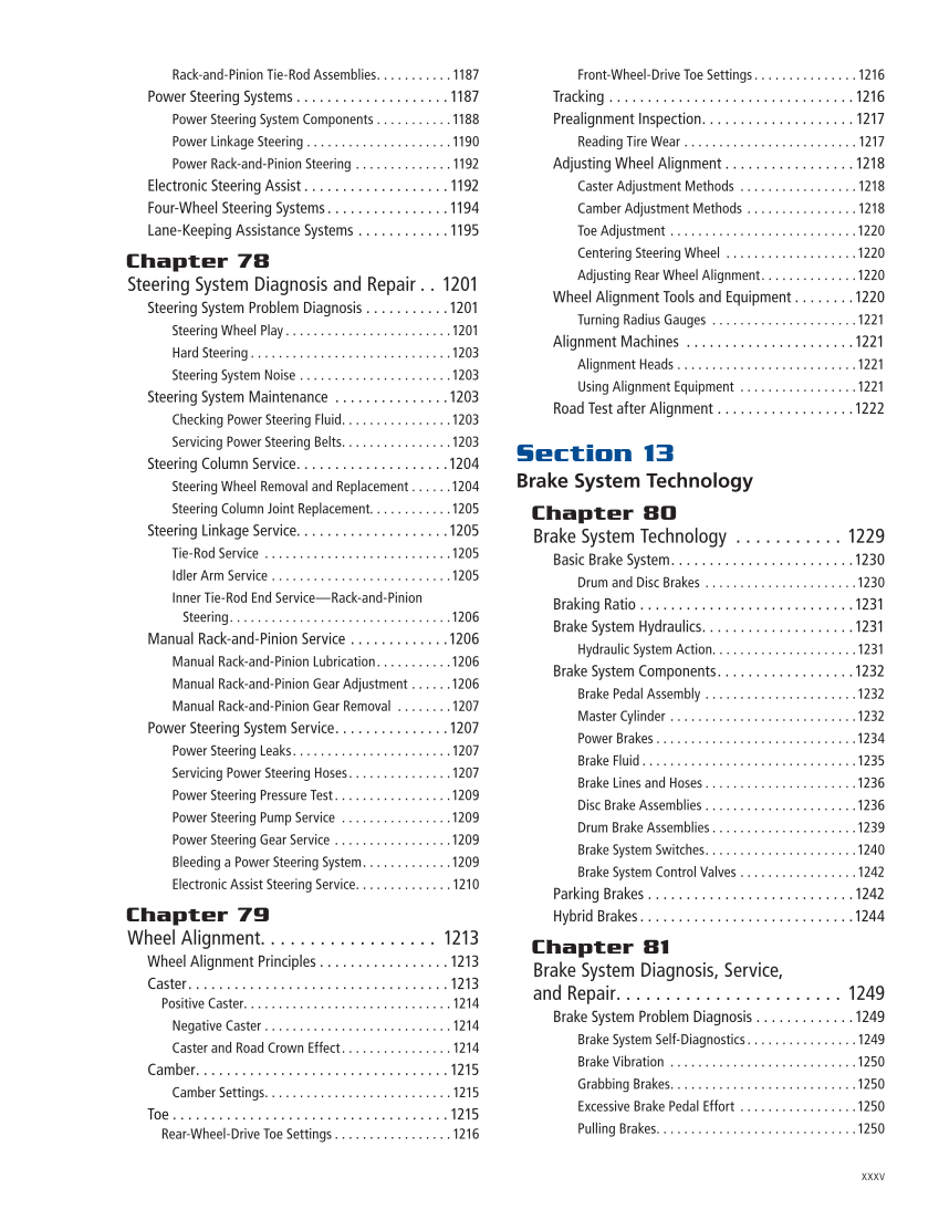 Modern Automotive Technology 10e, Textbook page xxxv