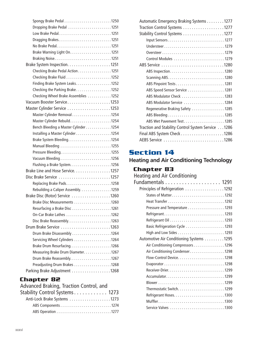 Modern Automotive Technology 10e, Textbook page xxxvi