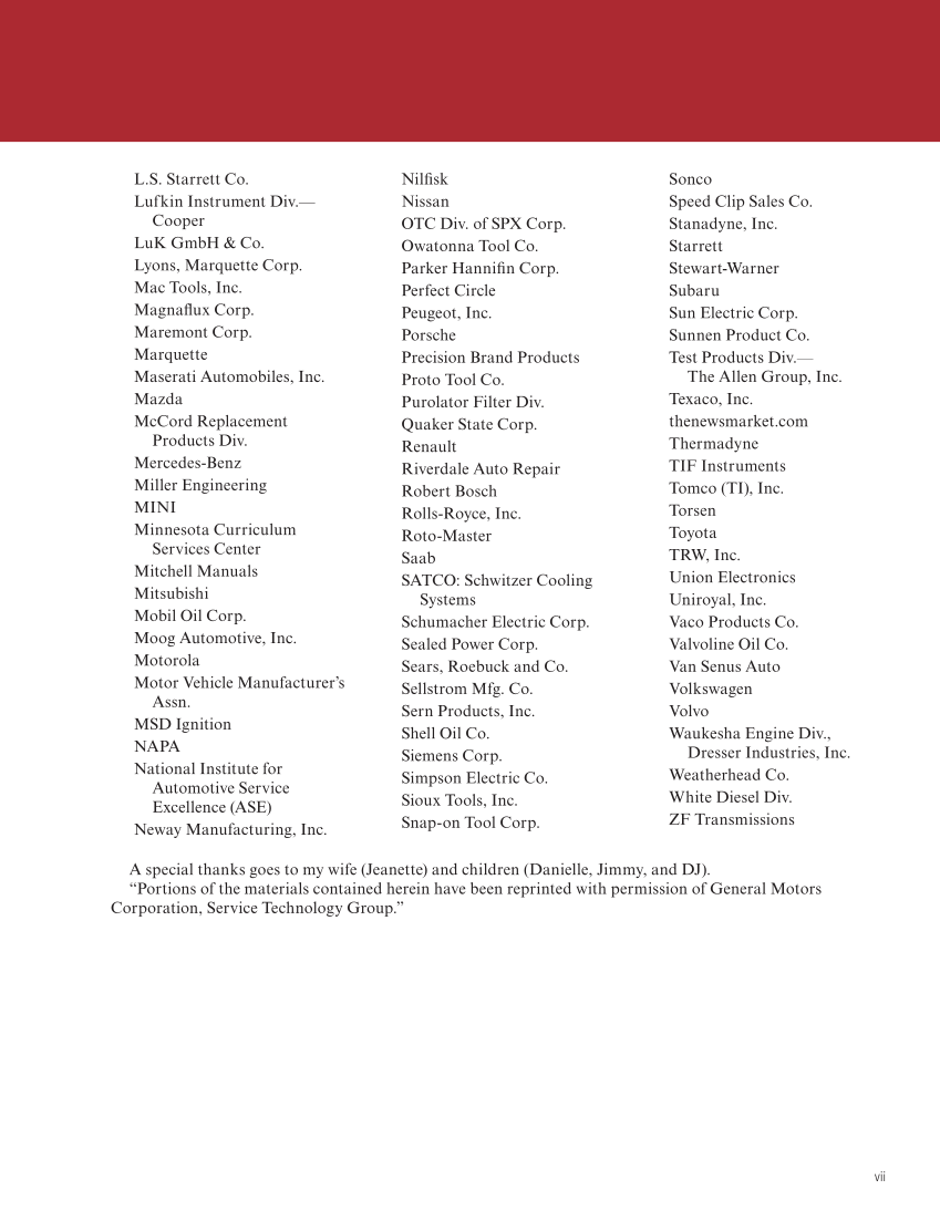 Modern Automotive Technology 10e, Textbook page vii