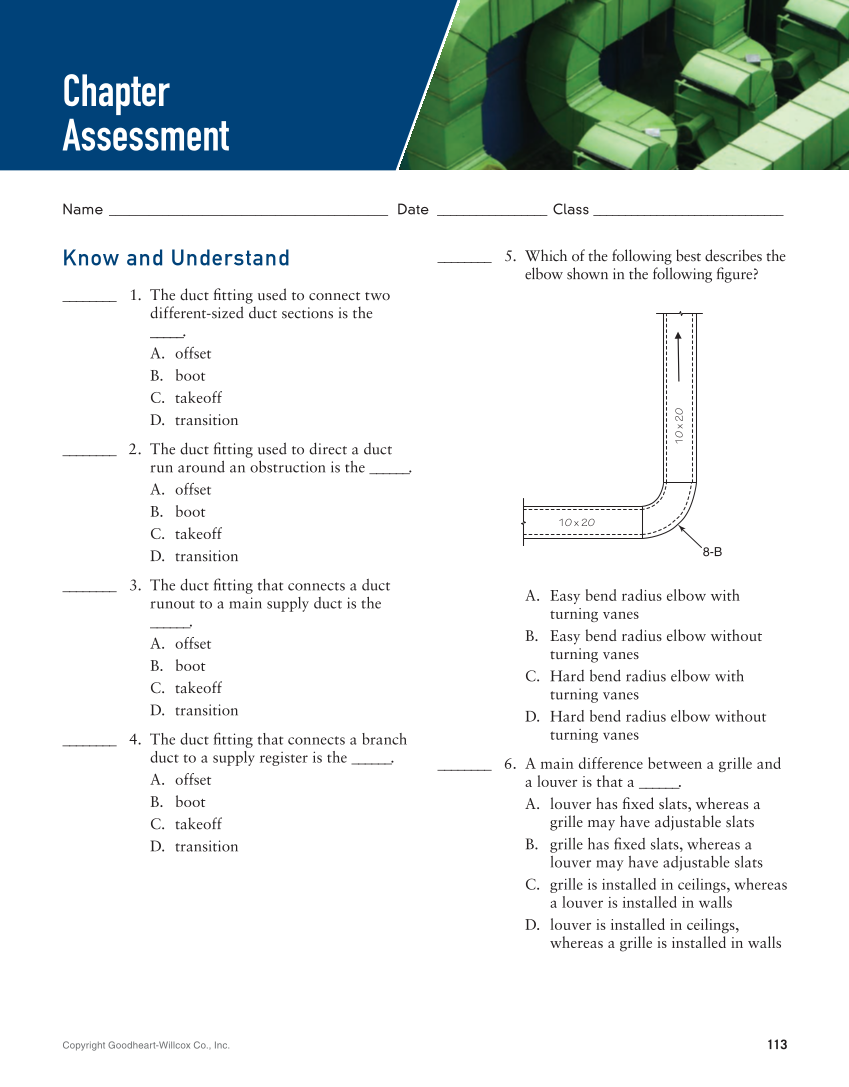 Print Reading for HVACR, 1st Edition page 113