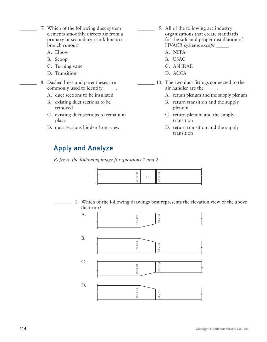 Print Reading for HVACR, 1st Edition page 114