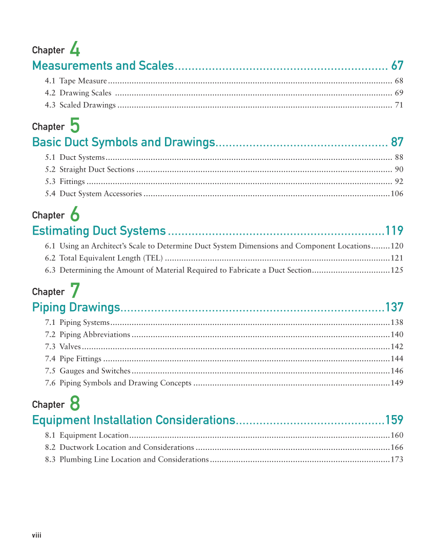 Print Reading for HVACR, 1st Edition page viii