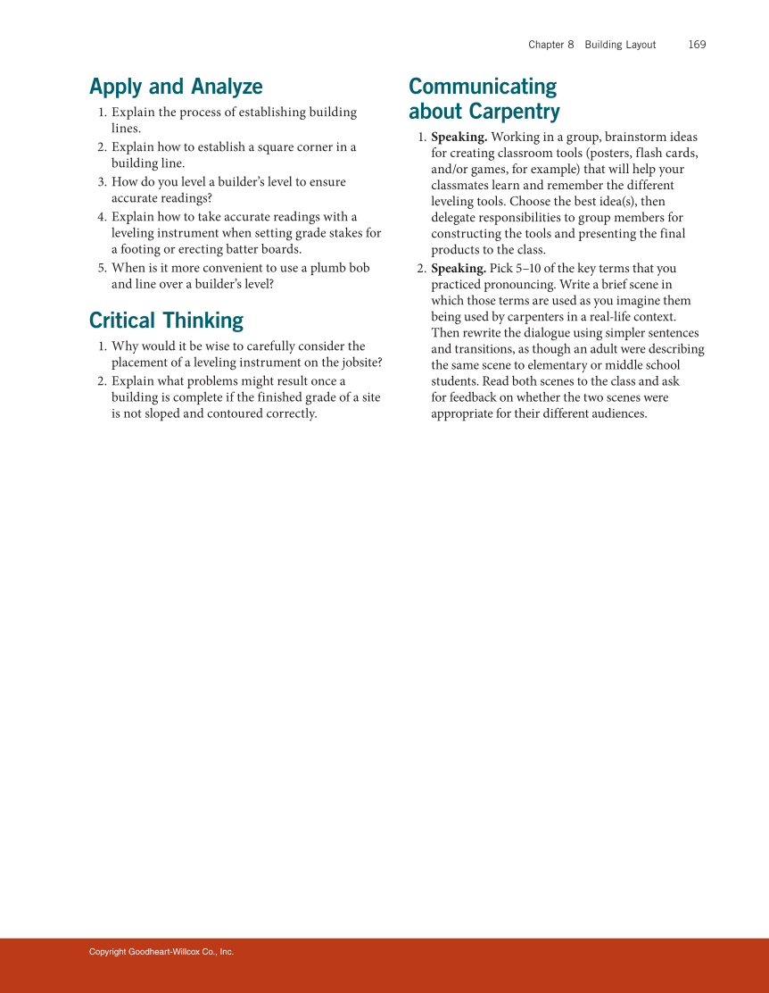 Modern Carpentry 13e, Textbook page 169