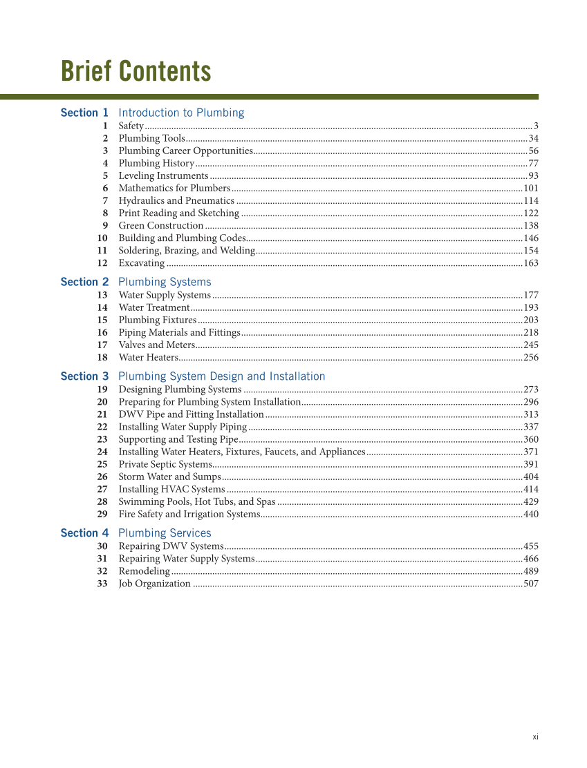 Modern Plumbing 9e page xi