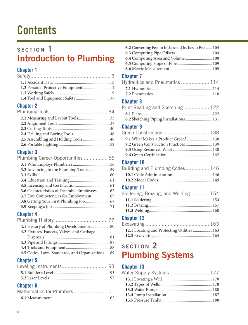 Modern Plumbing 9e page xii