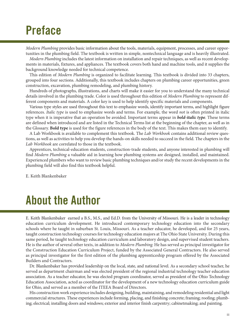 Modern Plumbing 9e page iii