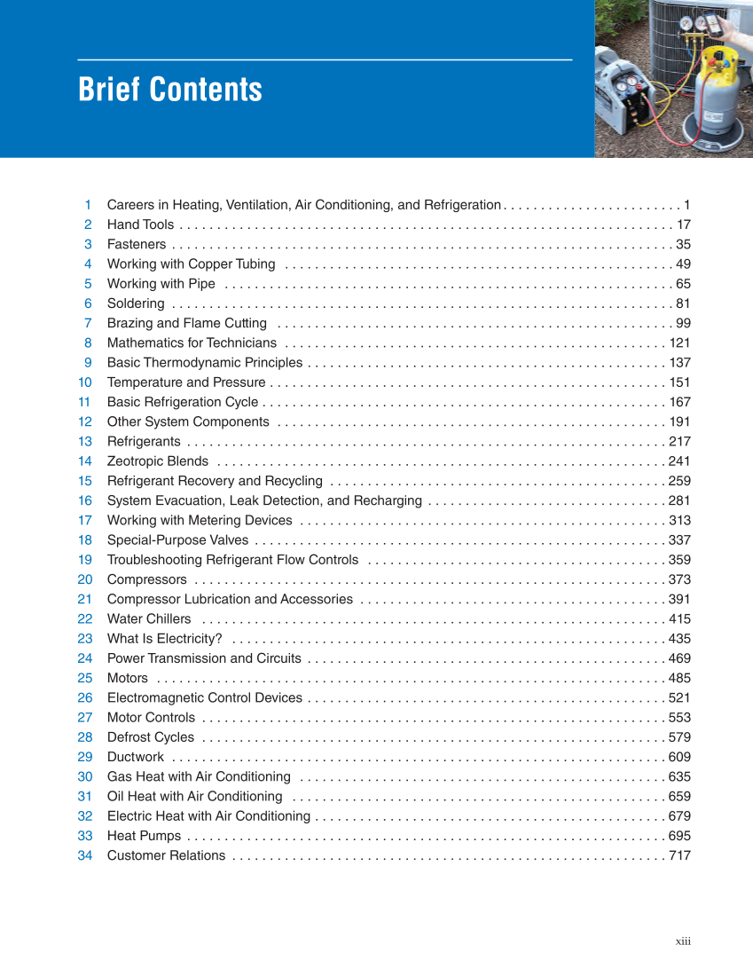 Heating and Cooling Essentials 5e, Textbook page xiii