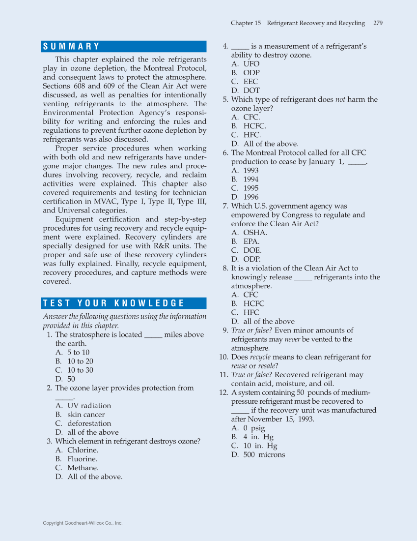 Heating and Cooling Essentials 5e, Textbook page 279
