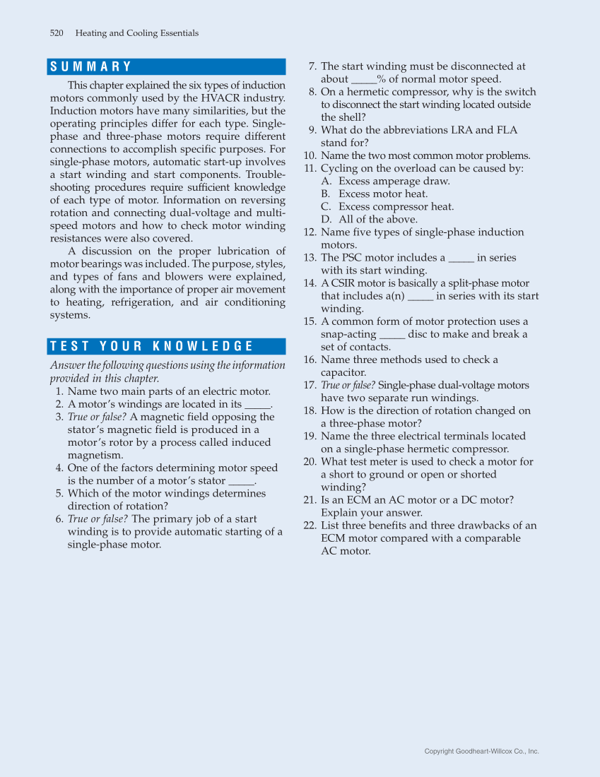 Heating and Cooling Essentials 5e, Textbook page 520