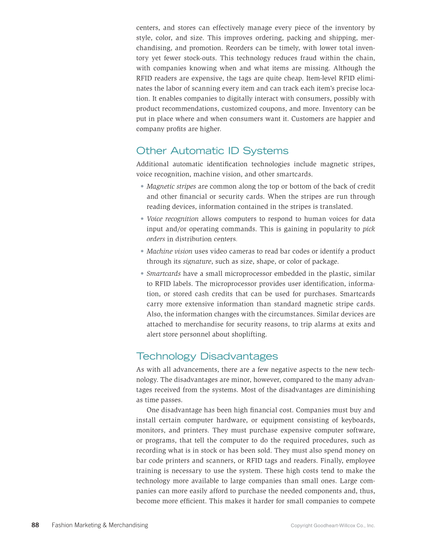 Fashion Marketing & Merchandising, 5th Edition page 88