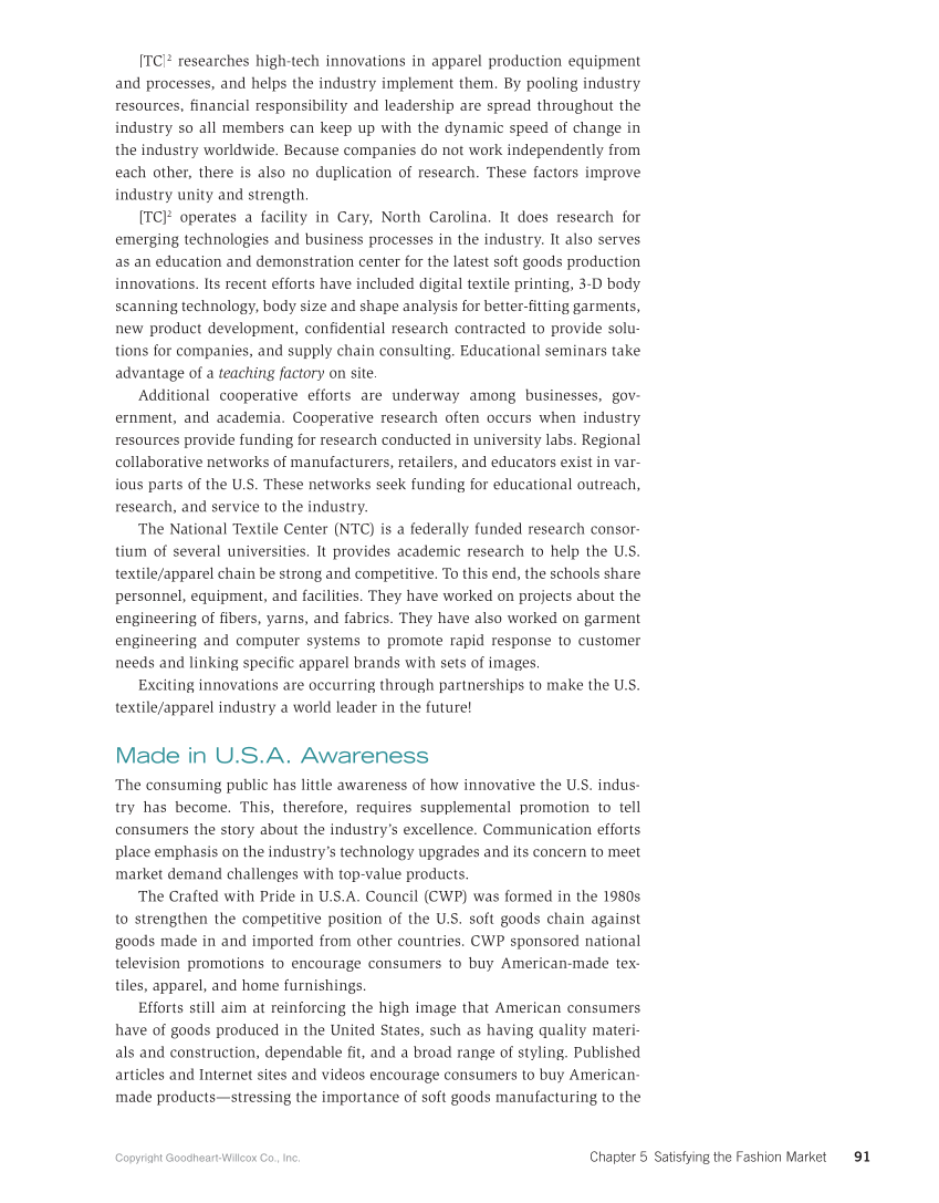 Fashion Marketing & Merchandising, 5th Edition page 91