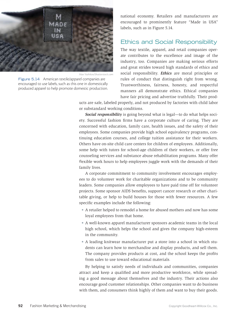Fashion Marketing & Merchandising, 5th Edition page 92