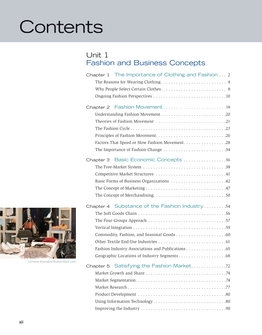 Fashion Marketing & Merchandising, 5th Edition page xii