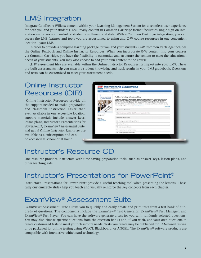 Fashion Marketing & Merchandising, 5th Edition page v