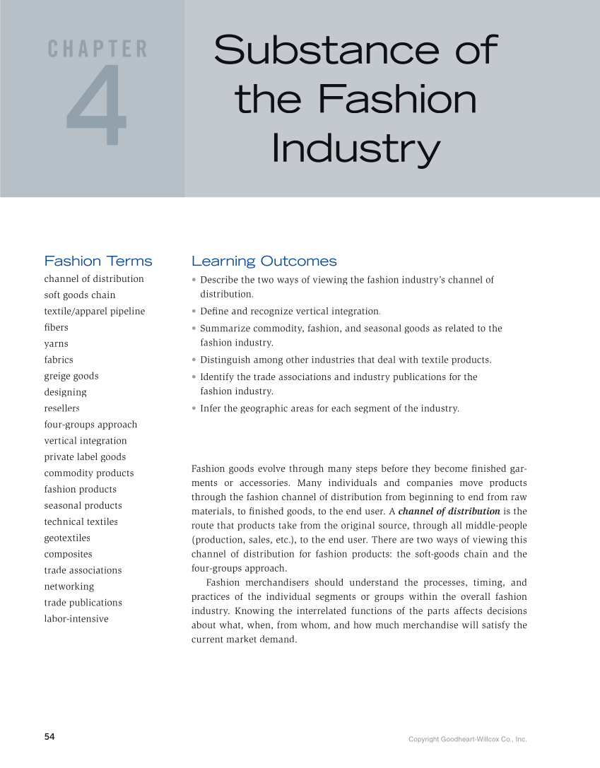 Fashion Marketing & Merchandising, 5th Edition page 54