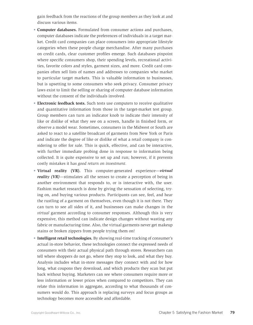 Fashion Marketing & Merchandising, 5th Edition page 79