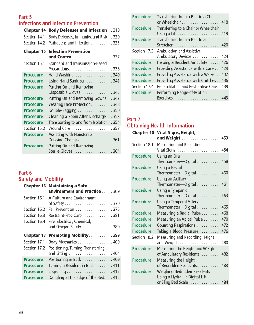The Nursing Assistant: Essentials of Holistic Care, 1st Edition page viii