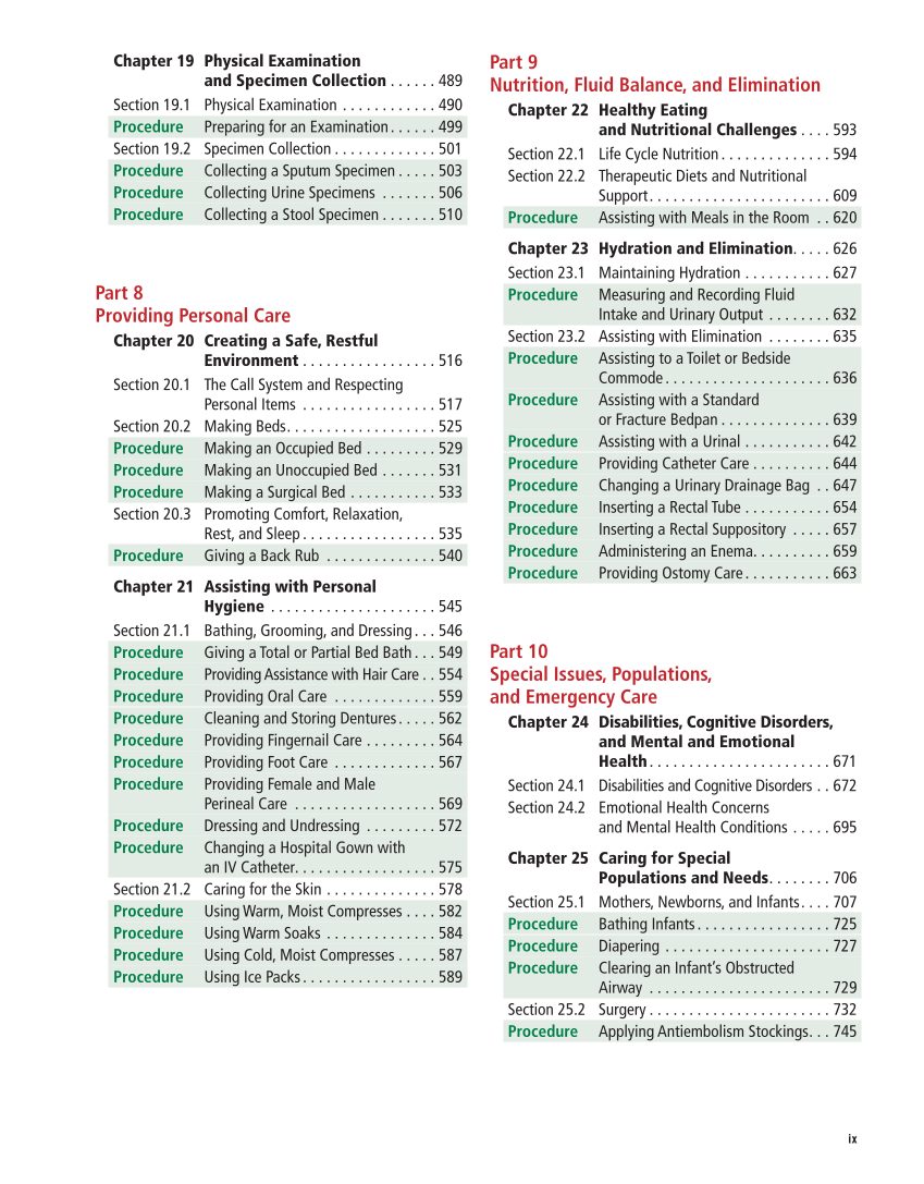 The Nursing Assistant: Essentials of Holistic Care, 1st Edition page ix