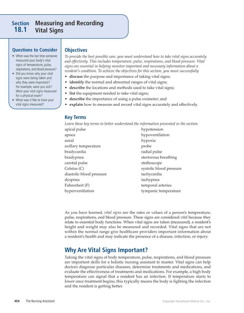 The Nursing Assistant: Essentials of Holistic Care, 1st Edition page 454