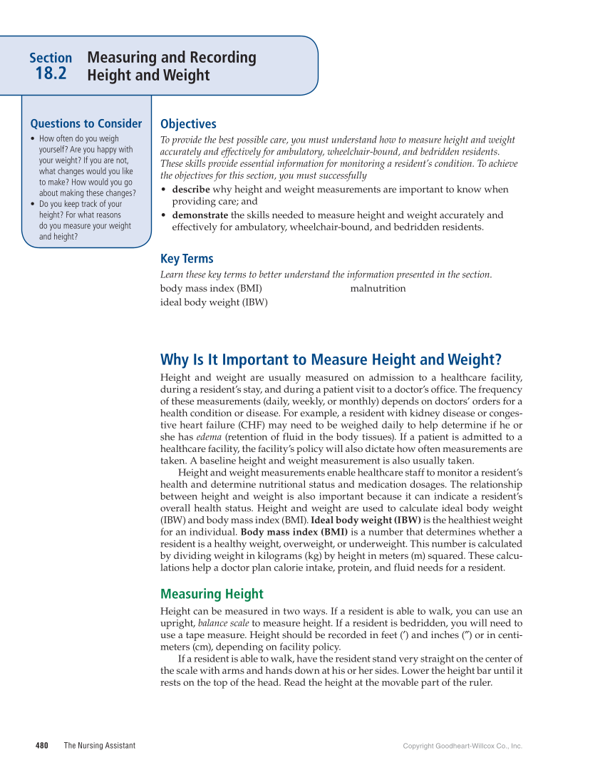 The Nursing Assistant: Essentials of Holistic Care, 1st Edition page 480