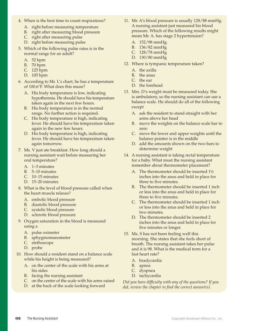 The Nursing Assistant: Essentials of Holistic Care, 1st Edition page 488