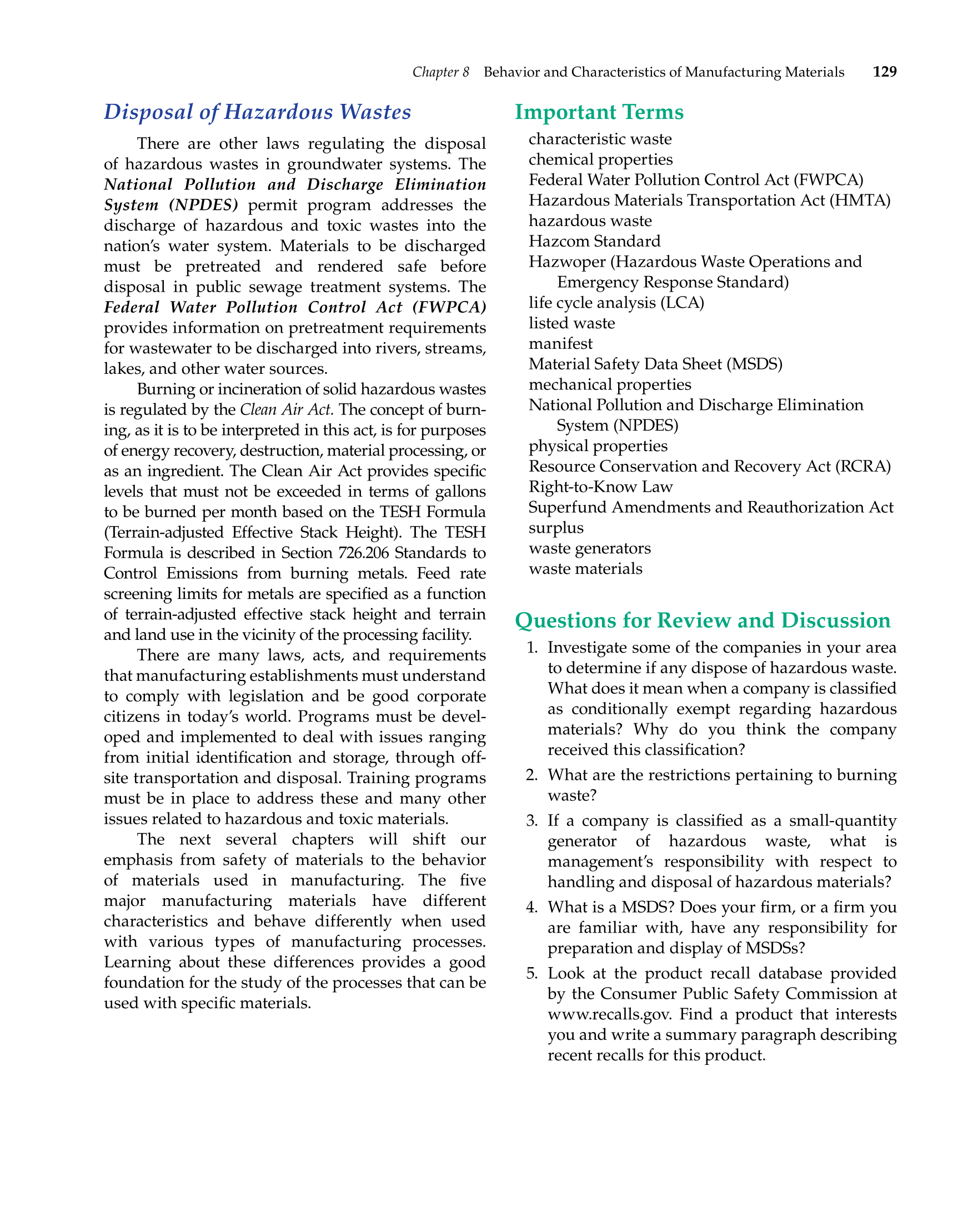 Manufacturing Processes, 3rd Edition page 129