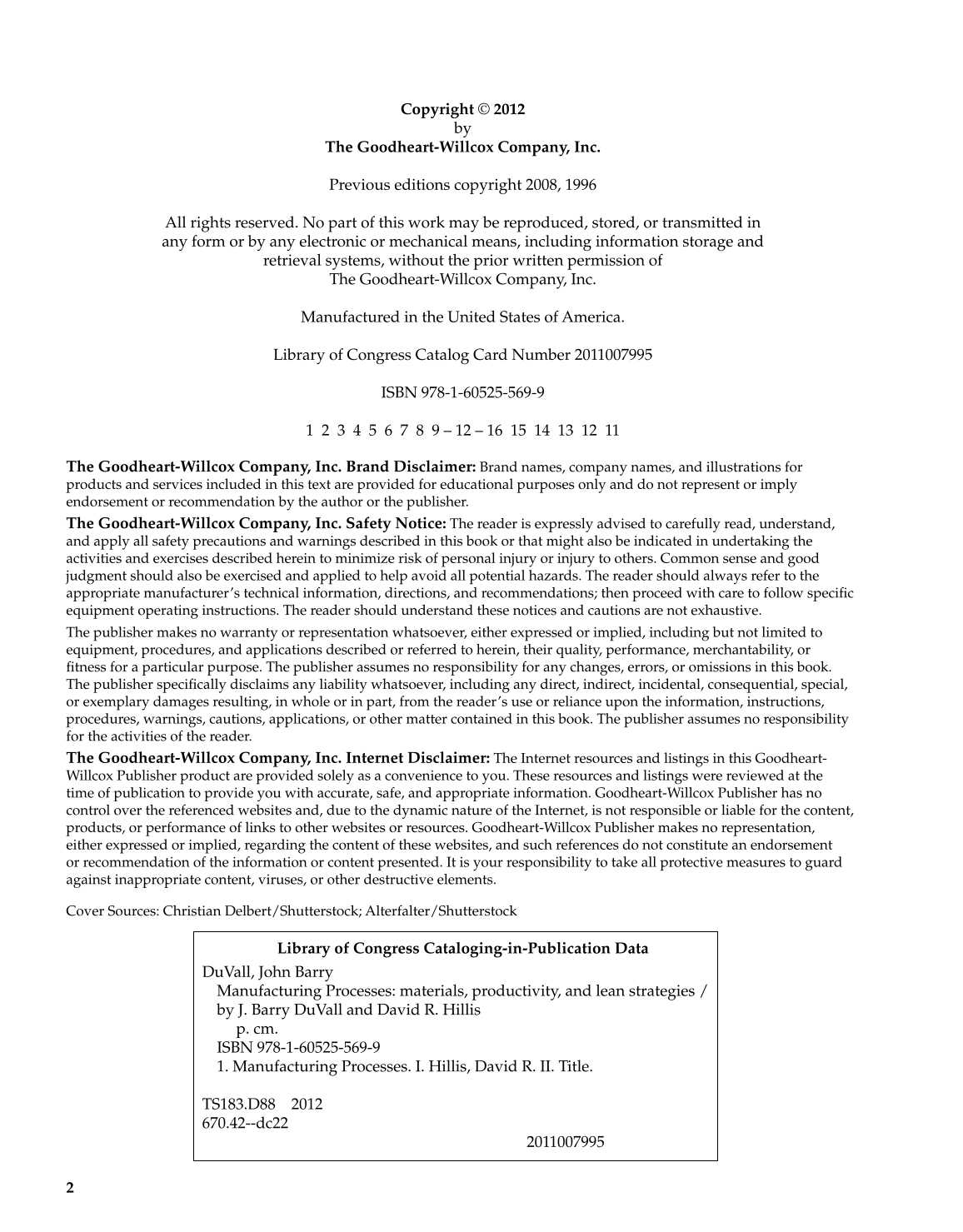 Manufacturing Processes, 3rd Edition page 2