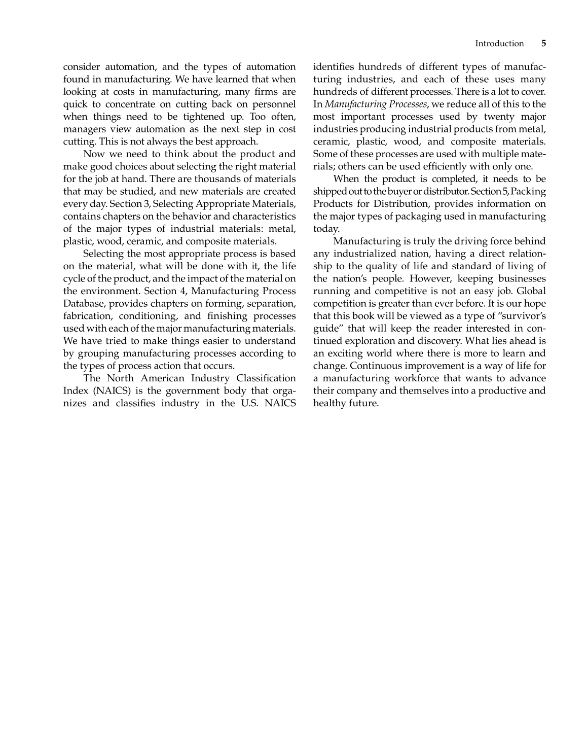 Manufacturing Processes, 3rd Edition page 5