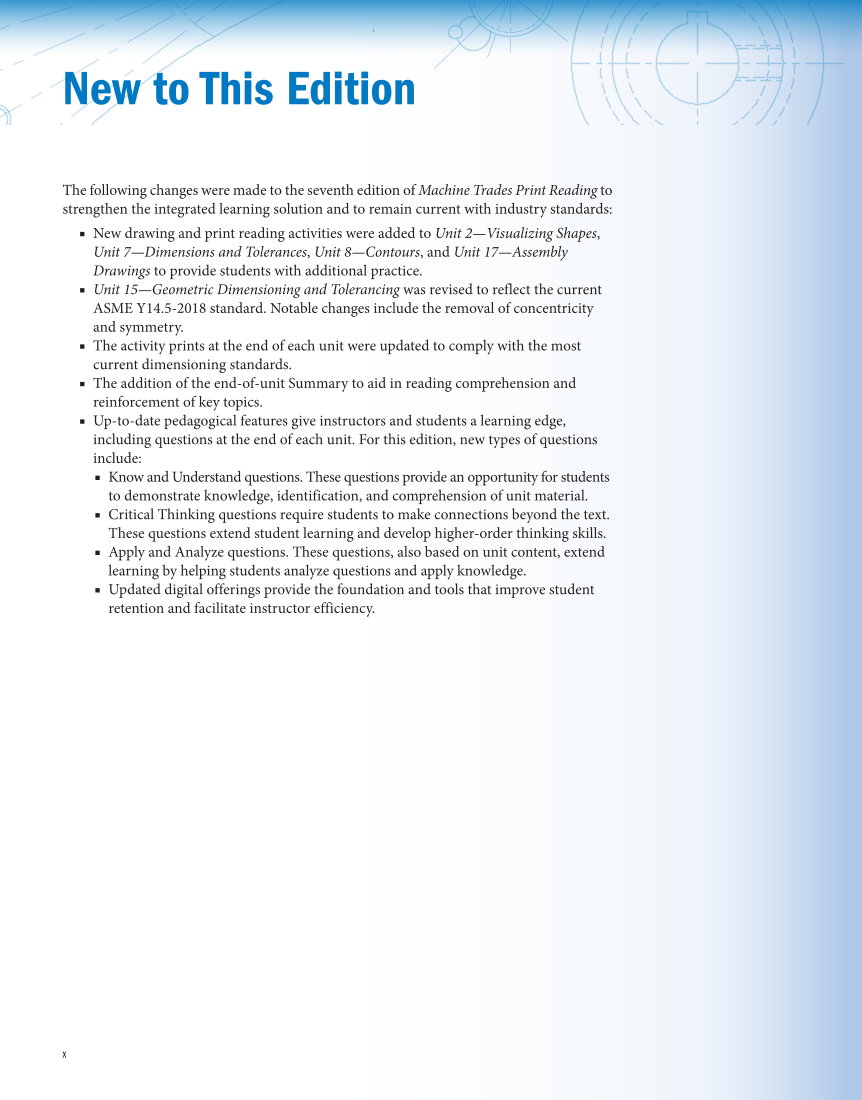 Machine Trades Print Reading 7e page x