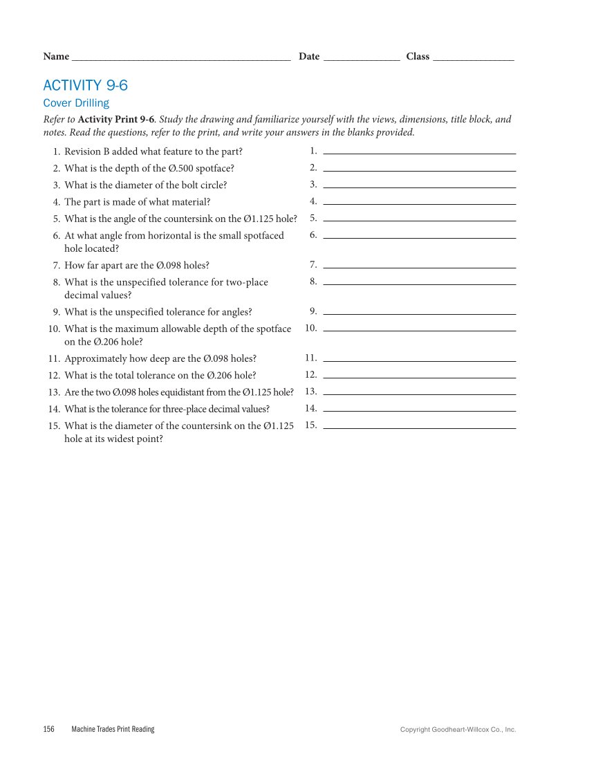 Machine Trades Print Reading 7e page 156