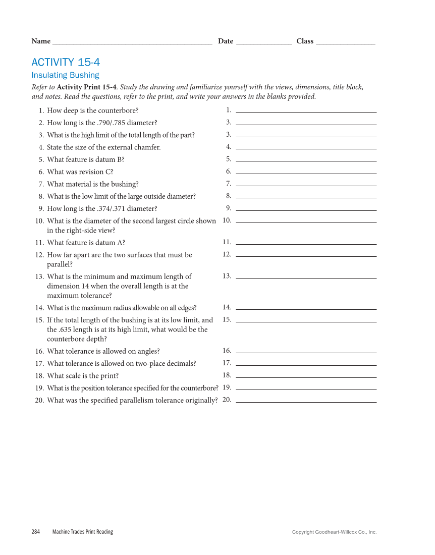 Machine Trades Print Reading 7e page 284