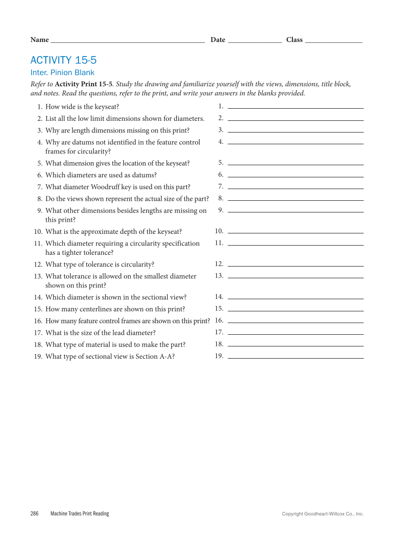 Machine Trades Print Reading 7e page 286