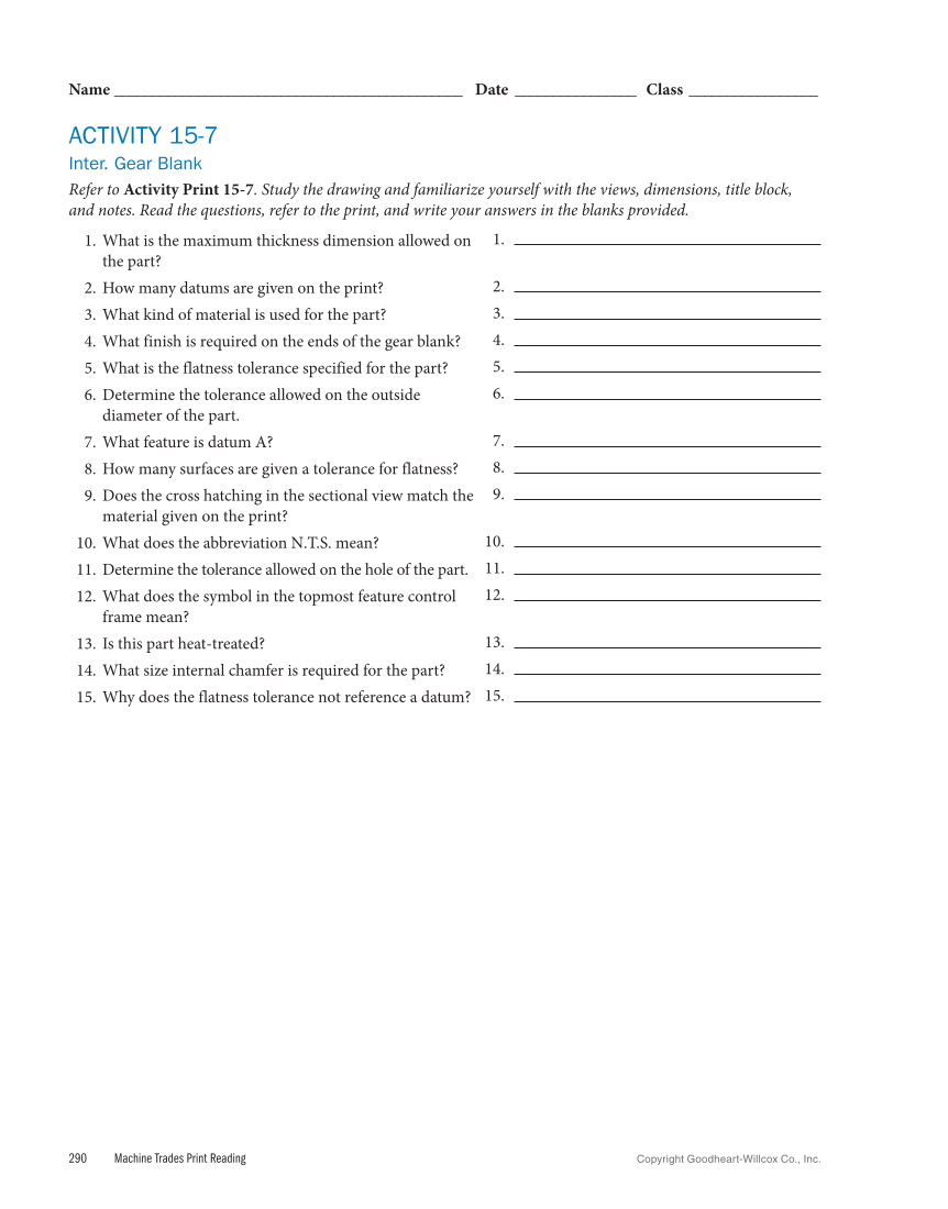 Machine Trades Print Reading 7e page 290