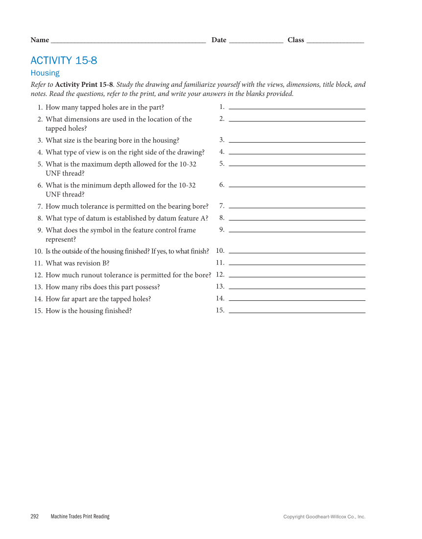 Machine Trades Print Reading 7e page 292