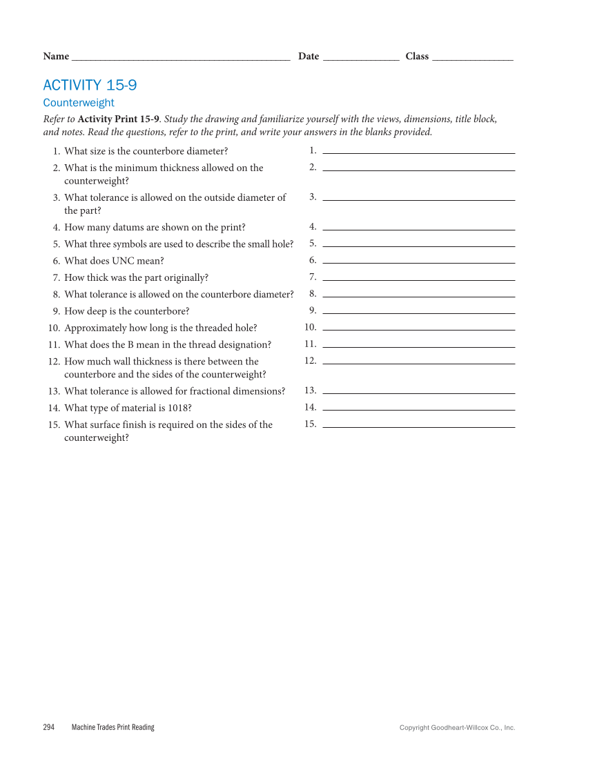 Machine Trades Print Reading 7e page 294