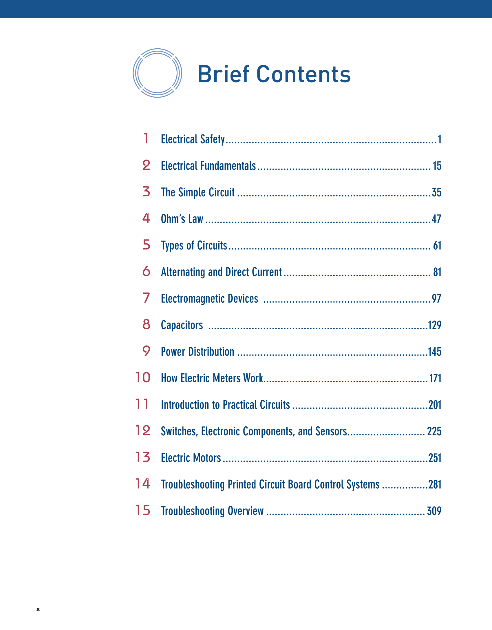 Essential Electrical Skills for HVACR: Theory and Labs, Textbook page x