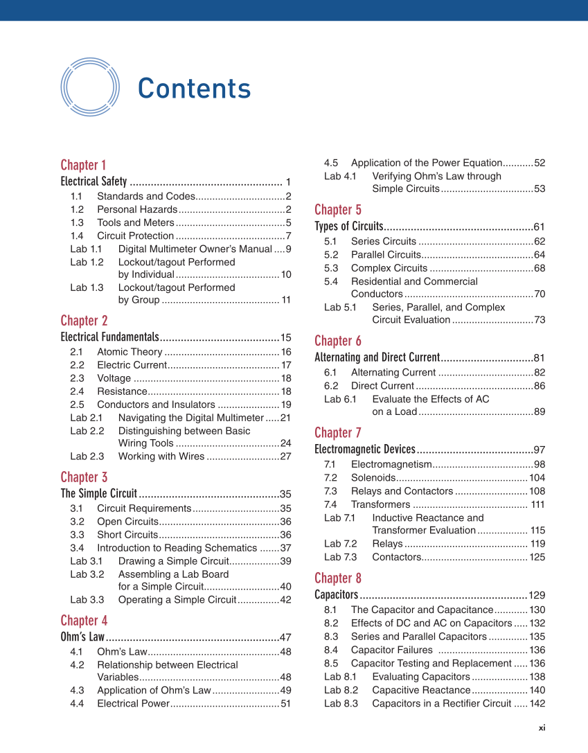 Essential Electrical Skills for HVACR: Theory and Labs, Textbook page x