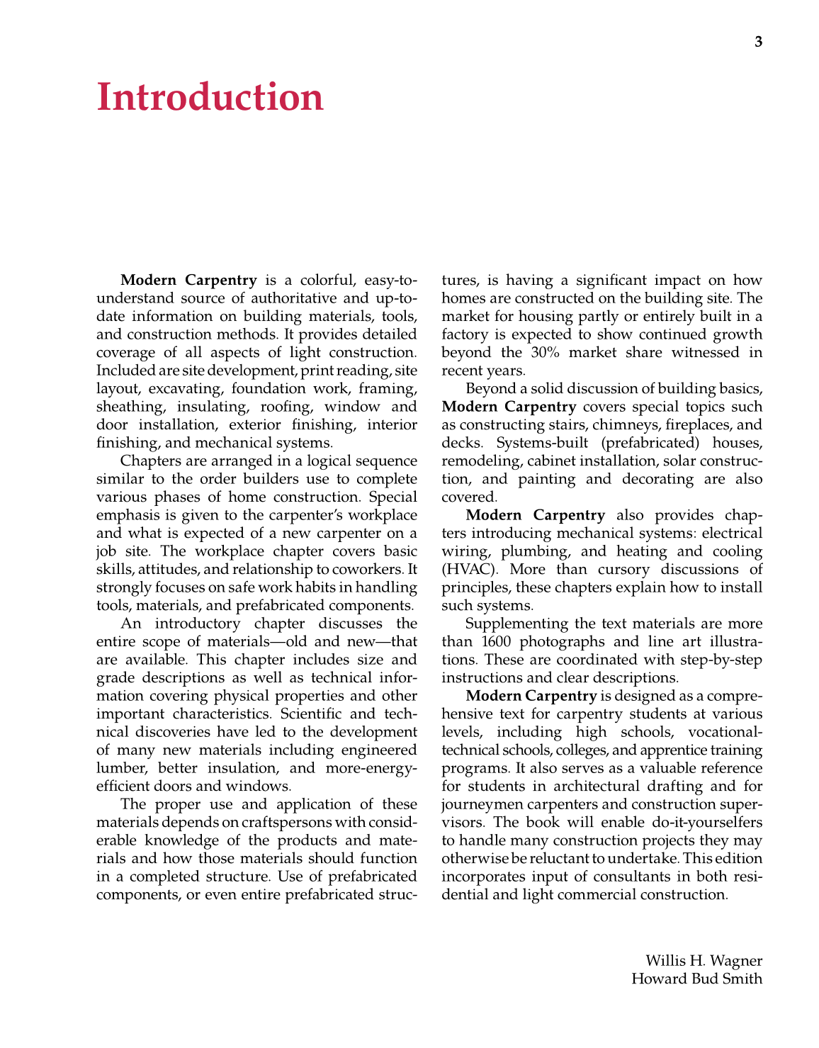 Modern Carpentry, 11th Edition page 3