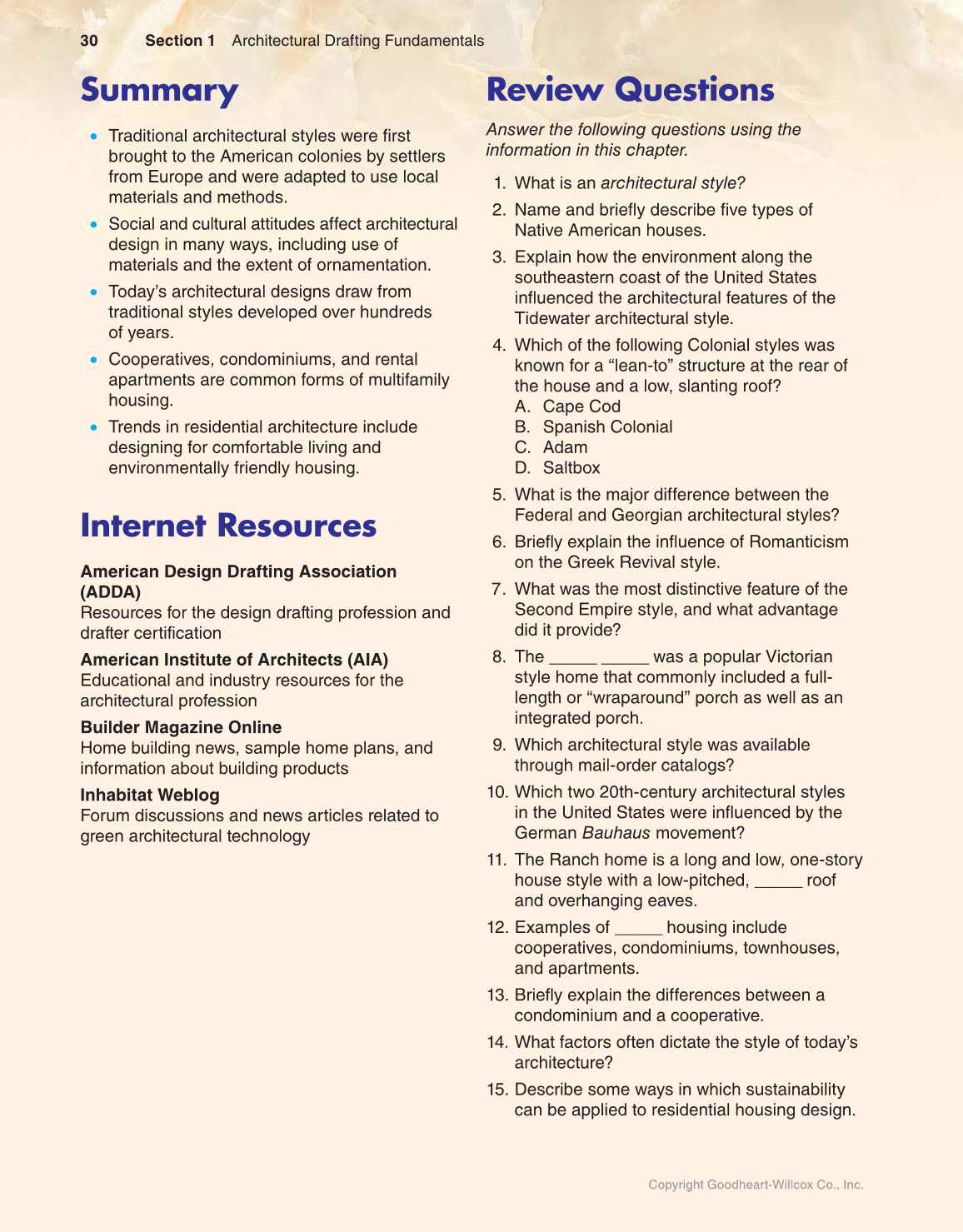 Architecture: Residential Drafting and Design, 12th Edition page 30