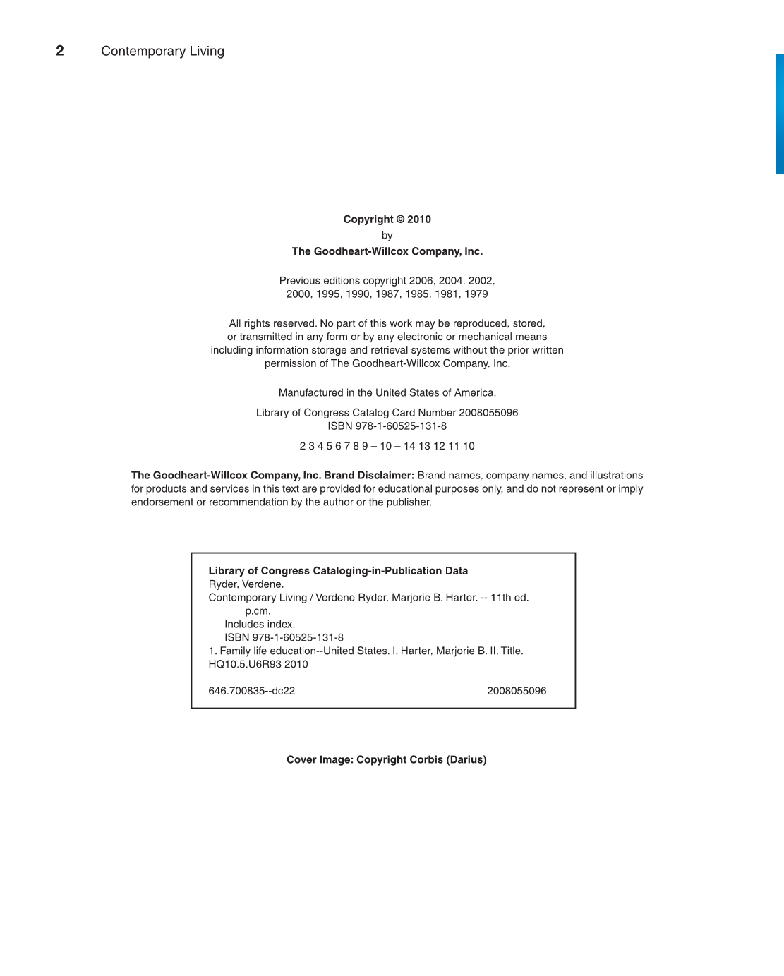 Contemporary Living, 11th Edition page 2