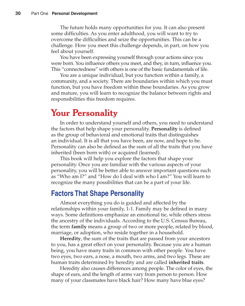 Contemporary Living, 11th Edition page 30