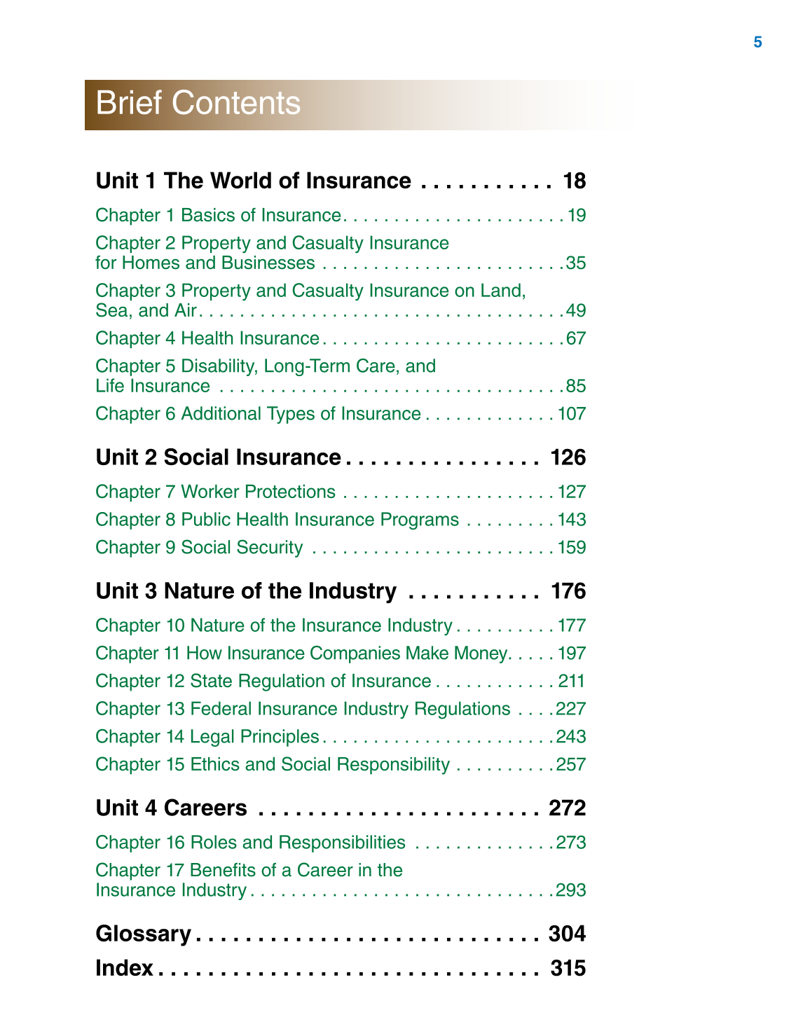Insurance Operations, 1st Edition page 5
