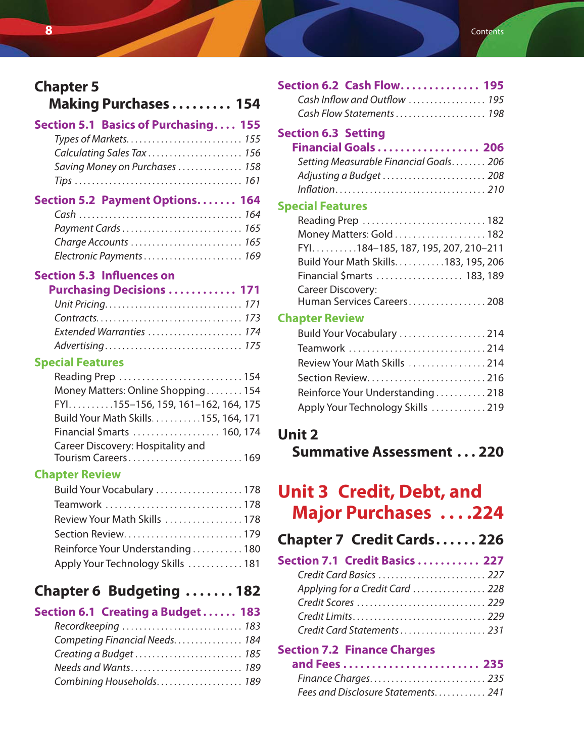 Math for Financial Literacy, 1st Edition page 8