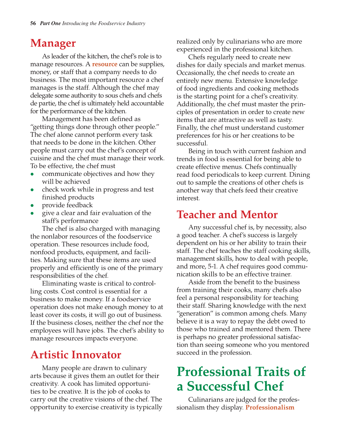 The Culinary Professional, 2nd Edition page 56