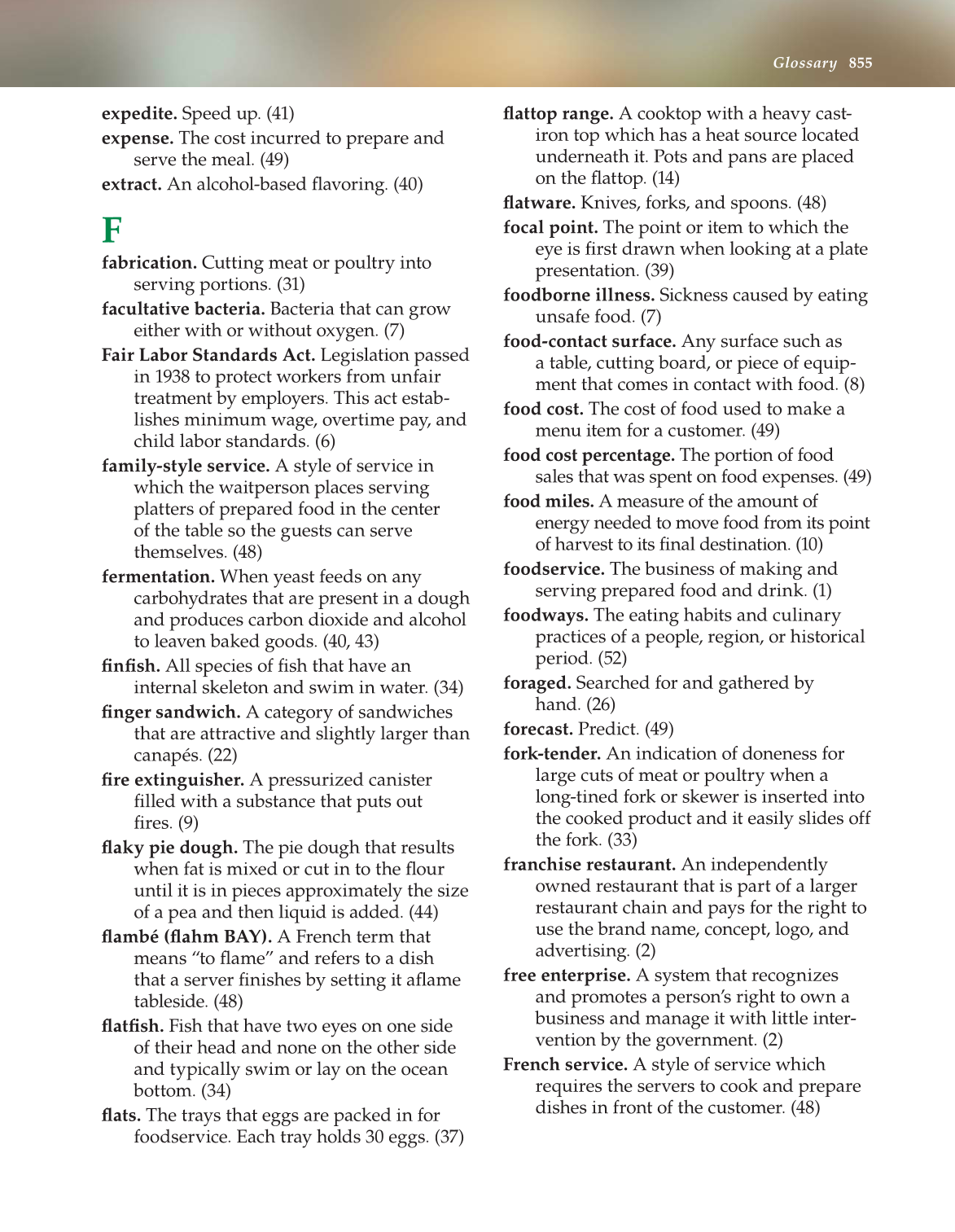 The Culinary Professional, 2nd Edition page 855