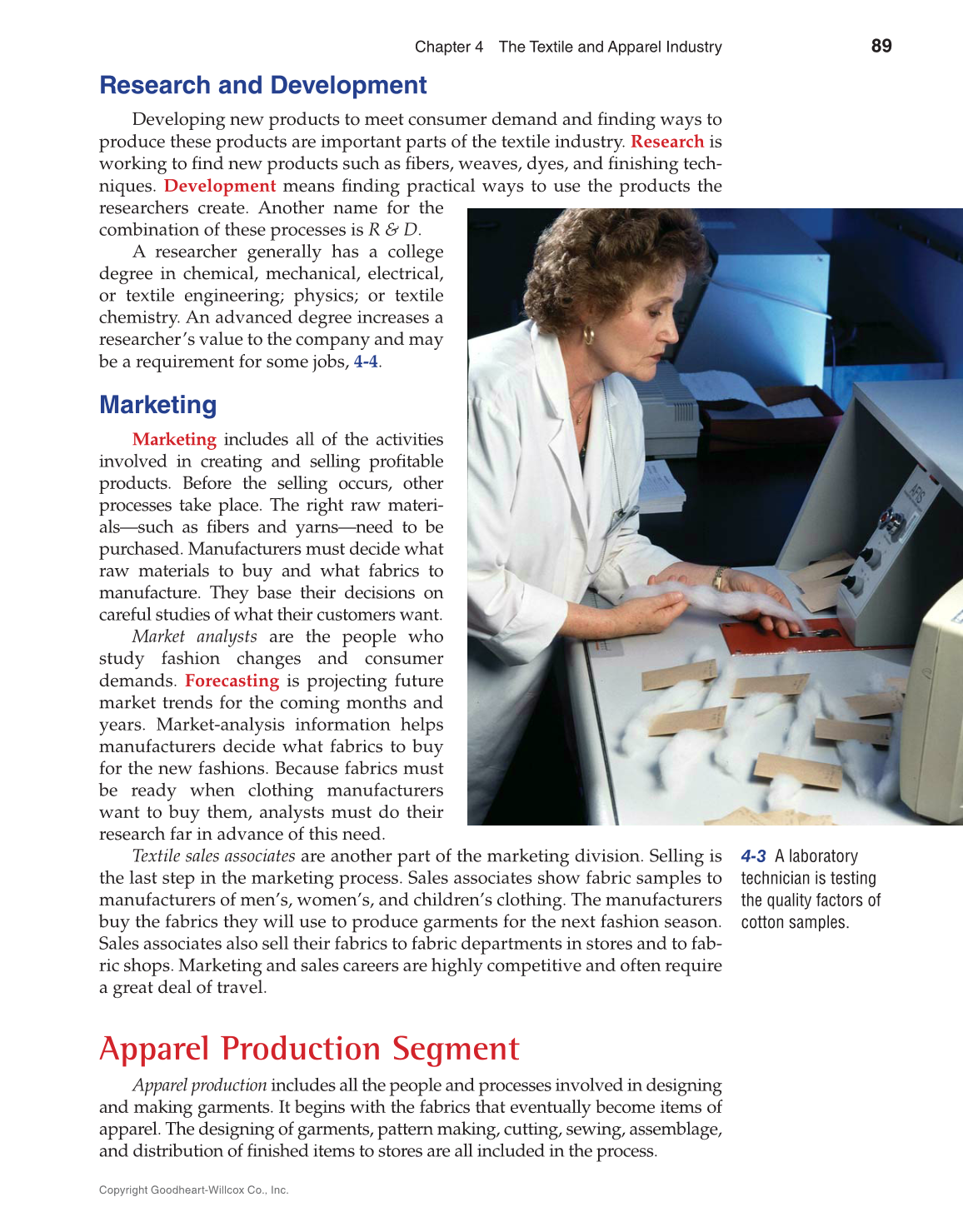 Apparel: Design, Textiles & Construction, 11th Edition page 89