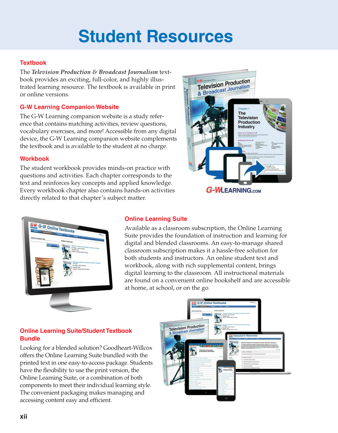Television Production & Broadcast Journalism, 3rd Edition page xii