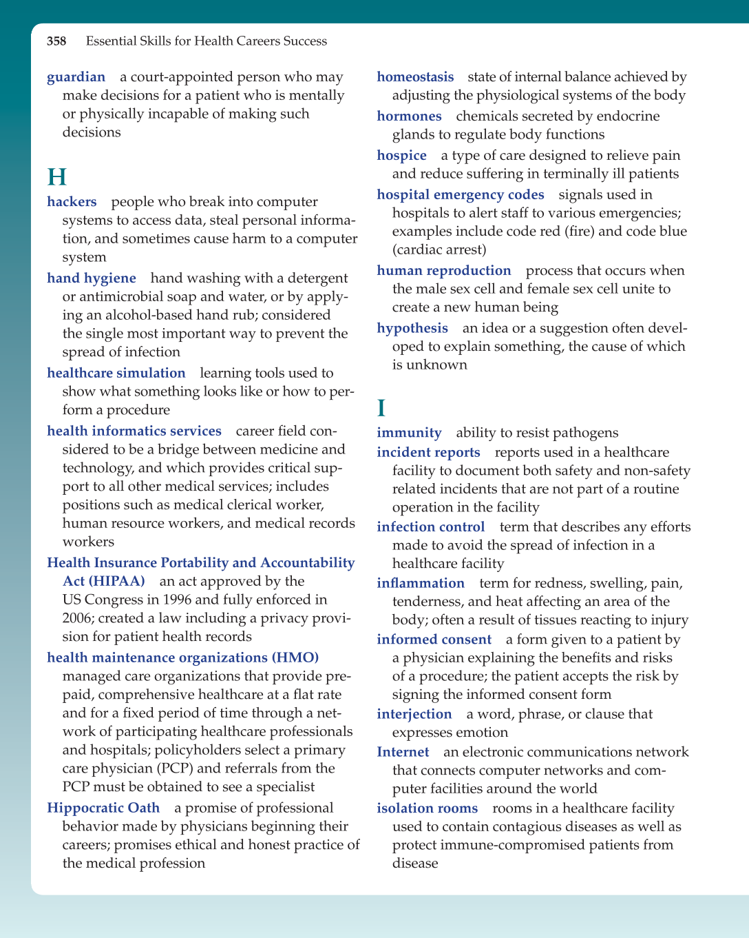 Essential Skills for Health Career Success, 1st Edition page 358