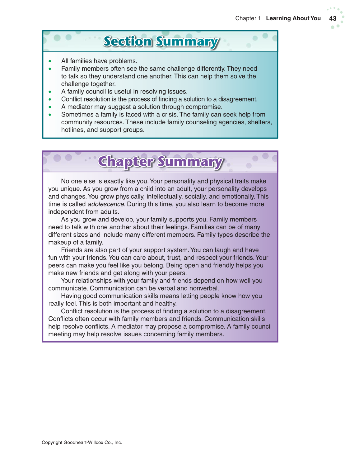 Exploring Life and Career: Introduction to Social Health, 7th Edition page 43
